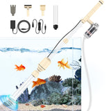 Suness Electric Aquarium Gravel Cleaner, 6 in 1 Fish Tank Gravel Cleaner Automatic Siphon Vacuum Cleaner Kit for Change Water Wash Sand (Beige 18W)