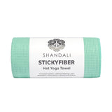 Shandali Stickyfiber Hot Yoga Towel - Silicone Backed Yoga Mat-Sized, Absorbent, Non-Slip,  24" x 72"  Bikram, Gym, and Pilates (Jade-Green, Standard)