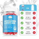 EnvyDeal 2 Pack Ashwagandha Gummies for Immune Support, 2000mg Organic Ashwa Root Extract Supplement for Women & Men - 120 Count