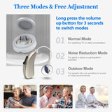 BSLLTER Hearing Aids for Seniors Adults with Hearing Loss, Receiver-In-Canal(RIC) Hearing Aids Rechargeable with Three Noise Reduction Modes, Dual Microphone, OTC (Champagne)