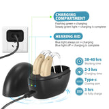 Hearing Aids for Seniors,Rechargeable Hearing Aid with Noise Cancelling,Hearing Amplifier with Adjustable Volume Control,No Squealing One Pair Hearing Assist Device with Charging Box