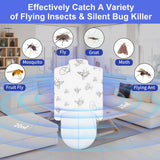 Flying Insect Trap, Fruit Fly Traps for Indoors Plug in Bug Catcher, Fungus Gnat Trap with Non-Toxic UV Bug Light Insect Killer for Gnat, Moth, Mosquito(4 Device + 20 Glue Cards Refills)