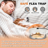 Kittmip 4 Pieces Flea Traps with 8 Sticky Disc 12 Bulbs 4 Electric Wires Flea Traps for Inside Your Home Safe Flea Light Trap for Indoor Safe to Pets and Kids (White, Gray)