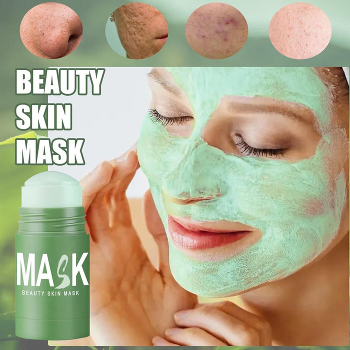 NKICAW Deep Cleanse Green Tea Mask, Poreless Deep Cleanse Green Tea Face Mask, Green Tea Mask Stick Blackhead Remover, Green Tea Mask Clay Stick Face Mask (4 Pcs)