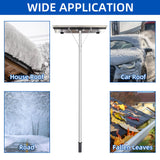 Snow Roof Rake - 4-20FT Extendable Snow Rake for House Roof, Aluminum Snow Removal Rake with 5 Lightweight Tubes, 25.5" Wide Blade Snow Shovel Roof Rake Easy Removal Ice Debris