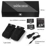 SNOW DEER 2023 Upgraded Rechargeable Electric Heated Socks,7.4V 2200mAh Battery Powered Cold Weather Heat Socks for Men Women,Outdoor Riding Camping Hiking Motorcycle Skiing Warm Winter Socks