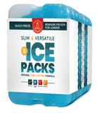 Healthy Packers Ice Packs for Lunch Bags - Original Cool Pack | Slim & Long-Lasting Reusable Ice Pack for Lunch Box, Lunch Bag and Cooler | Freezer Packs for Coolers (Set of 8)