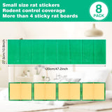 Qualirey Sticky 47 Inch Ultra Large Mouse Trap Mouse Glue Traps Sticky Rat Trap That Work for Trapping Rats Roaches Rodents Heavy Duty Pre Baited Mats Indoor Outdoor Catch Pest Trap (Green,8 Pcs)