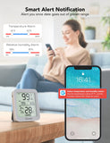 Govee Indoor Hygrometer Thermometer 3 Pack, Bluetooth Humidity Temperature Gauge with Large LCD Display, Notification Alert with Max Min Records, 2 Years Data Storage Export, Grey