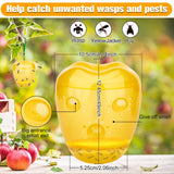 Protecker Wasp Trap Bee Traps Catcher, Wasp Traps Outdoor Hanging, Wasp Repellent Trap Deterrent Killer Hornet Insect Catcher, Non-Toxic Reusable Yellow Jacket Trap (Yellow, 2 Pack)