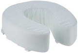 Essential Medical Supply Foam Padded Toilet Seat Cushion Riser with Hook and Look Attachment for Toilet Seat and Washable Vinyl Cover, 4"