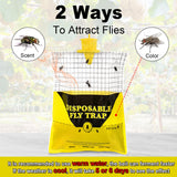 Big Bag Disposable Fly Traps Outdoor Hanging, Ranch Stable Horse Fly Hunter Trap Control Indoor for Home for Barn, Mosquito Bug Flying Insect Trap Catchers Killer Repellent 8 Natural Pre-Baited