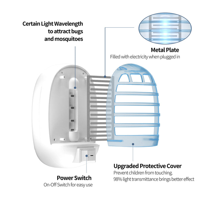 Flying Bug Zapper Indoor, Electronic Insect Killer, Mosquitoes Trap with Blue Lights for Living Room, Home, Kitchen, Bedroom, Baby Room, Office (6 Packs)