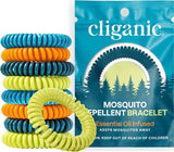 Cliganic 50 Pack Mosquito Repellent Bracelets, DEET-Free Bands, Individually Wrapped (Packaging May Vary)