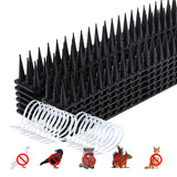 GOKU 12-Pack Pigeons Bird Spikes for Outside with 20 Cable Ties, Birds Deterrent Spikes for Pigeons and Other Small Birds, Squirrel Spikes Keeping Raccoon Cats Away from Fence Roof Mailbox Black