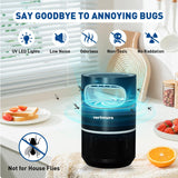 vertmuro Indoor Insect Trap, 2-Mode Bug Catcher & Killer with Strong Suction, Time Setting, UV Light, Mosquito Bug Zapper for Fruit Flies, Gnats, Moths