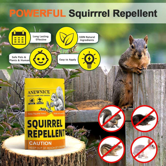 ANEWNICE Squirrel Repellent Outdoor, Extra-Strength Mouse Repellent, Peppermint Pest and Rodent Repellent, Mice Repellent,Chipmunk Repellent, Keep Squirrels Out of Garden, 8P