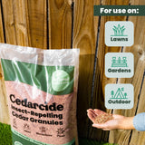 Cedarcide Lawn, Home & Garden Cedar Granules | Repels Fleas, Ticks, Ants & Mosquitoes | Smells Great, Easy to Use | Family & Pet Safe | 2 Bags (16 Lbs)