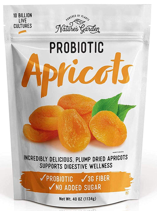 Nature's Garden Probiotic Apricots - Probiotic Dried Fruit, Plump Dried Apricots, Gluten-Free, Dairy-Free, Vegan – Bulk 40 Oz Bag (Pack of 1)