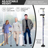 Walking Cane ATMTV Cane for Woman | Mobility & Daily Living Aids | 5-Level Height Adjustable Walking Stick | Comfortable Plastic T-Handle Portable Folding Cane with Replace Tip Violet Printing