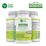 Moringa Capsules, 180 Vegan Pure Oleifera Leaf Powder Pills, 1200mg Per Serving, Non-GMO and Gluten-Free Supplement, 3 Months Supply, Immune System Support, Metabolism and Energy Booster