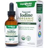 LIQUIDHEALTH Nascent Iodine Organic Liquid, Liquid Iodine Drops, Pure Iodine Supplement, Thyroid Support & Immune Support, Energy Supplement, USDA Organic, Vegan, Colorless, Tasteless Tincture