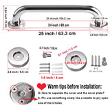 2 Pack 24 Inch Shower Grab Bar, iMomwee Chrome Stainless Steel Bathroom Grab Bar Handle, Bathroom Shower Balance Bar,Safety Hand Rail Support,Handicap Elderly Senior Assist Bath Handle(1.25" Diameter)