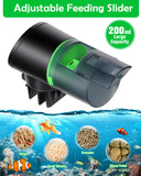 Petbank Automatic Fish Feeder for Aquarium - Auto Fish Food Dispenser Rechargeable for Fish Tank Vacation Fish Feeder Timer with USB Charger Cable (CY-019 Black)