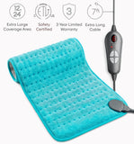 GENIANI Double Sided XL Heating Pad Electric for Lower Back Pain & Period Cramps Relief, Heat Pad with 6 Heat Settings for Neck & Shoulders, Christmas Gifts for Men & Women (12"x24" Viridian Green)