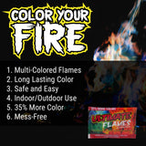 Magical Flames Fire Color Changing Packets for Campfires, Fire Pit, Outdoor Fireplaces - Camping Essentials for Kids & Adults - 12 Pack, Ultimate Flames