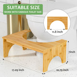 PheeHong Toilet Stool Bamboo Poop Stool for Bathroom - 7 Inches Height for Adults and Kids Squat Foot Stool can Relieve Intestinal Pressure and Help Defecation