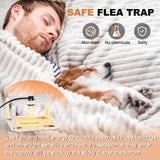 Qualirey 4 Pieces Flea Traps with 8 Sticky Disc 12 Bulbs 4 Electric Wires Flea Traps for Inside Your Home Safe Flea Light Trap for Indoor Safe to Pets and Kids (White,Square Flea Trap)