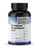 Magnesium Potassium Supplements w/Zinc - 90 Capsules - Magnesium Potassium Zinc for Vascular Health – High Absorption Vegan Potassium Magnesium Supplement for Leg Cramps and Sleep