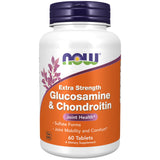 NOW Supplements, Glucosamine & Chondroitin Extra Strength, Sulfate Forms, 60 Tablets