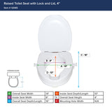 Drive Medical Raised Toilet Seat with Lock and Lid, Standard Seat, 4"