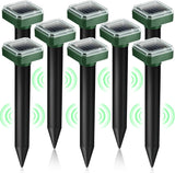 8 Pack Upgrade Mole Repellent for lawns Gopher Repellent Ultrasonic Solar Powered Snake Repellent Deterrent Mole Repeller Vole Repellent Outdoor Lawns Garden Yard All Pests Sonic Spikes Stakes Chaser