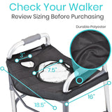 Vive Walker Tray for Folding, Standard Walkers (with Basket) - Universal Medical Supplies Equipment Attachment Table with Cup Holder - Durable Disability Rolling Accessories - for Seniors, Women, Men