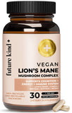 Future Kind Vegan Lion's Mane Mushroom Complex Brain Supplement - (30ct) Lions Mane Supplement Capsules with Chaga, Maitake, Shiitake and Reishi - Brain Supplements for Memory and Focus