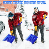 Snow Shovel, 2024 New Upgrade Snow Shovels for Car Driveway Snow Removal, Lightweight Portable Adjustable Large Capacity Shovel Perfect for Garden, Camping, Snowman Playing and Emergency(Blue)