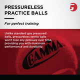 GAMMA Sports Pressureless Tennis-Balls with Mesh Tennis-Ball Bag 20 Pack