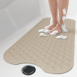 OTHWAY No Suction Cup Bath Mat: 39x16inch Extra Long Bathmat│Perfect for Refinished or Ordinary Bath Tubs│Made of Nature Rubber│a Blessing for The Elderly and Children (Brown)