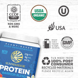 Sunwarrior Vegan Organic Protein Powder Plant-Based | BCAA Amino Acids Hemp Seed Soy Free Dairy Free Gluten Free Synthetic Free Non-GMO | Unflavored 15 Servings | Warrior Blend