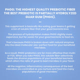 PERFECT PASS Prebiotic PHGG Partially Hydrolyzed Guar Gum 210g Powder - 100% Natural Gluten Free Non GMO - Certified Kosher Vegetarian Sugar Free
