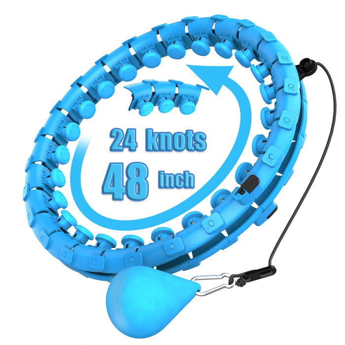 Dumoyi Smart Weighted Fitness Hoop for Adults Weight Loss, Infinity Hoop, 2 in 1 Adomen Fitness Massage Workout Equipment, Great for Adults and Beginners (Blue)