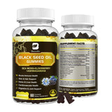 Black Seed Oil & Sea Moss Gummies, Organic Irish Sea Moss Gummies with Black Seed Oil, Ashwagandha Extract, Elderberry, Turmeric, Vitamin C Vitamin D3 - Immune Support, Joints, Digestion, Hair & Skin