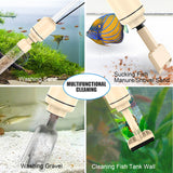 Suness Electric Aquarium Gravel Cleaner, 6 in 1 Fish Tank Gravel Cleaner Automatic Siphon Vacuum Cleaner Kit for Change Water Wash Sand (Beige 18W)