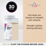 Livingood Daily Vanilla Collagen Powder, 30 Servings - Collagen Protein Powder (Collagen Type 1 and 3) Plus Multivitamin, Milk Thistle & Glucosamine - Hydrolyzed Collagen Peptides - 15.87oz