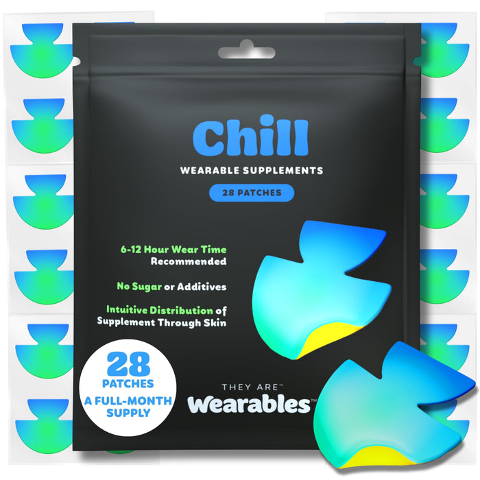 They Are Wearables Chill Relax Patches (28 Count, 1 Month Supply) Ashwagandha, Rhodiola Rosea, Passion Flower Extract - Plant Based, Gluten-Free, Vegan - Uplifting and Calming Wellness Zen Patch