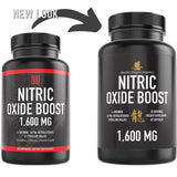 Double Dragon Organics Nitric Oxide Booster Supplement, 1600mg Extra Strength L-Arginine, Citrulline Malate, and Alpha-Ketoglutarate (60 Count, 1 Bottle)