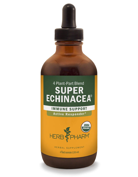 Herb Pharm Certified Organic Super Echinacea Liquid Extract for Active Immune System Support - 4 Oz